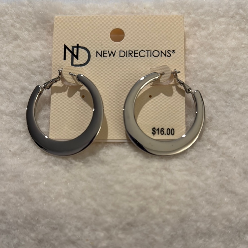 New Directions Silver Hoop Earrings